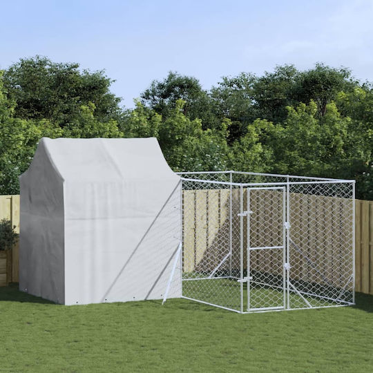 vidaXL Metallisches Hundepark 400x400x250cm Silber