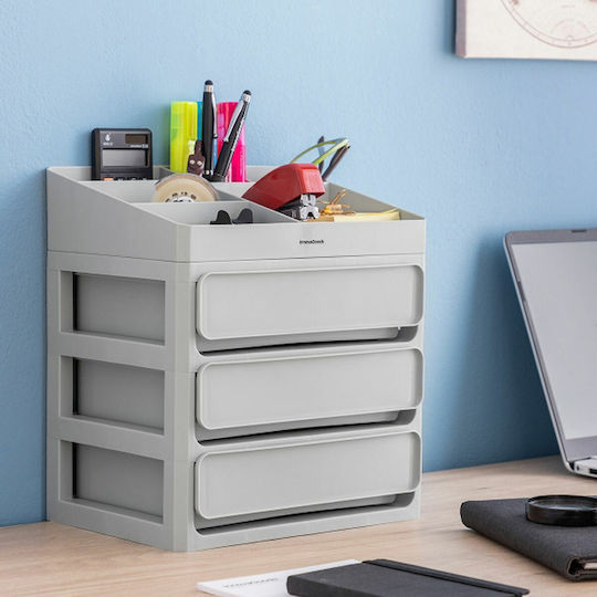 InnovaGoods InnovaGoods Kosmetikorganisator mit 3 Schubladen Grau 29x26x19,5cm