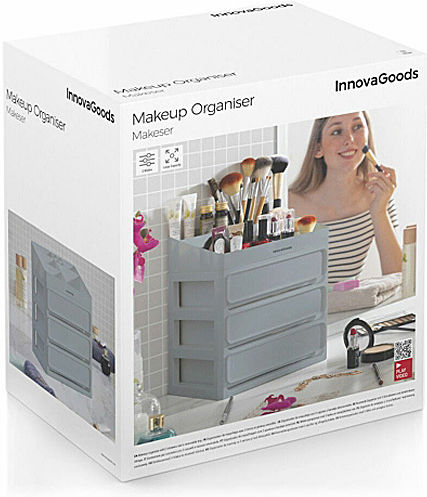 InnovaGoods InnovaGoods Kosmetikorganisator mit 3 Schubladen Grau 29x26x19,5cm