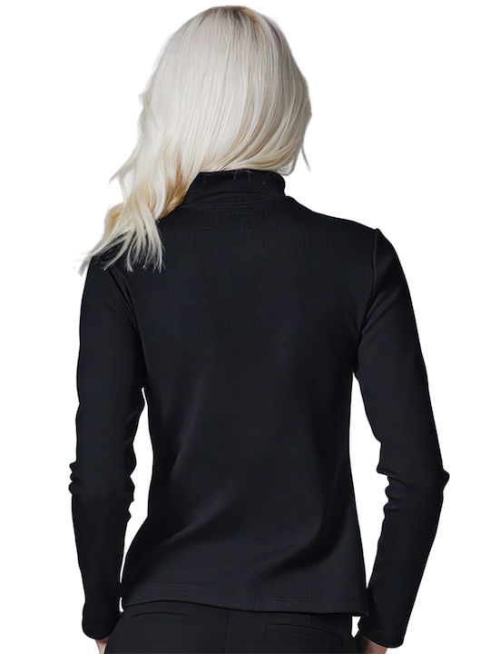4tailors Women's Athletic Blouse Long Sleeve Black
