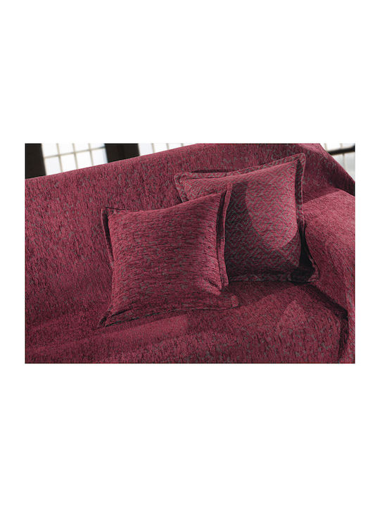 Guy Laroche Matis Armchair Throw 2 Sides Chenille 180x150cm Burgundy