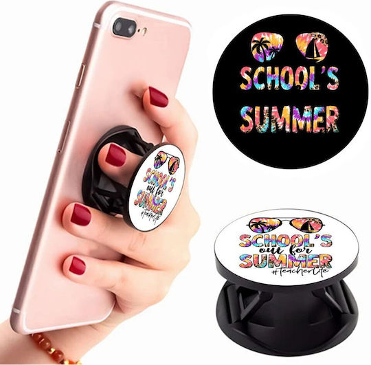 Koupakoupa Pop Socket for Mobile Phone School's Out Summer Teacher Life Phone Holders Stand Stand Mobile Hand Grip Base Black