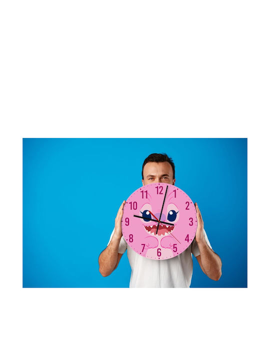 Koupakoupa Kinder Wanduhr Lilo & Stitch Angel Hölzernes 30εκ.