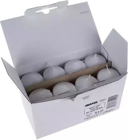 Iso Trade Lumânare Decorativă Albă 1285gr 8 Bucăți