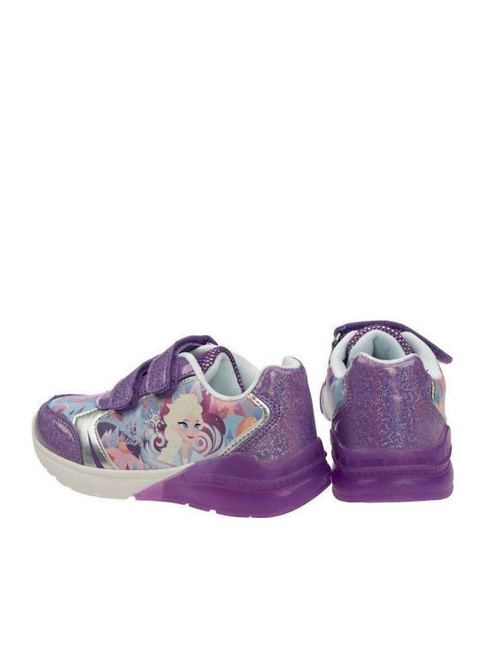Kinder Sneaker mit Bügel- und Schleifenverschluss mit Lichtern Flieder