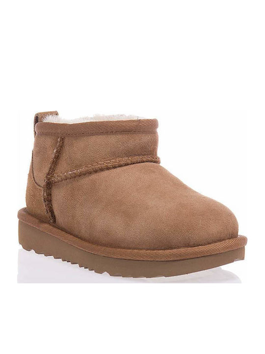 Classic Ghete Copii din Suede cu Fermuar Tabac maro