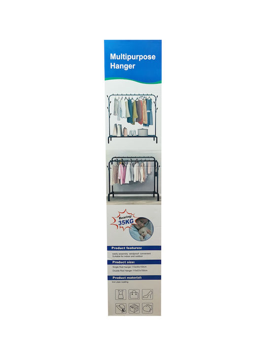 Floor Garment Rack made of Metal White 110x40x150cm