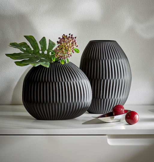 Philippi Βάζο Γυάλινο Μαύρο 19xΥ24cm Philippi Βάζο Γυάλινο Μαύρο 19xΥ24cm