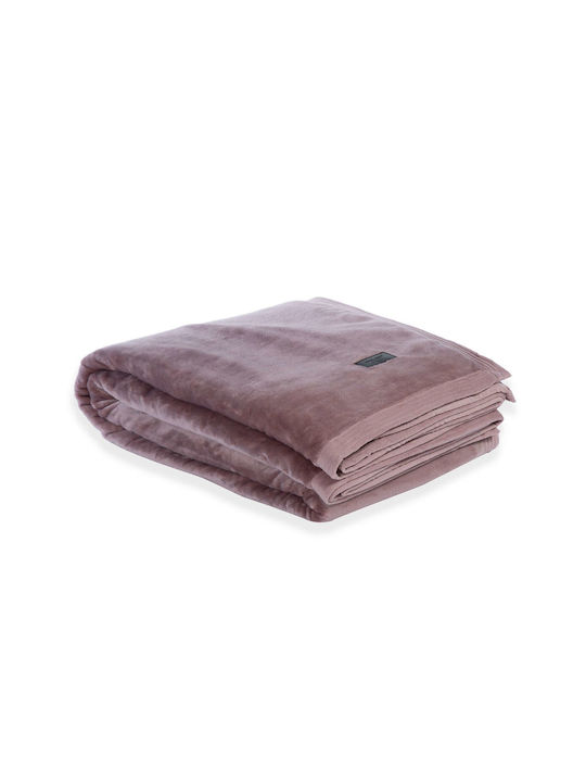 Nef-Nef Homeware Velosso Velvet Blanket Super Double 230x240cm Pink