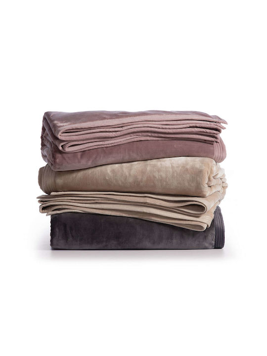 Nef-Nef Homeware Velosso Velvet Blanket Super Double 230x240cm Pink