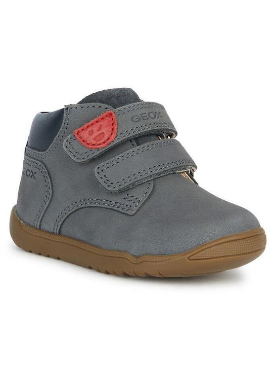 Geox B Macchia B C Kids Leather Boots Gray