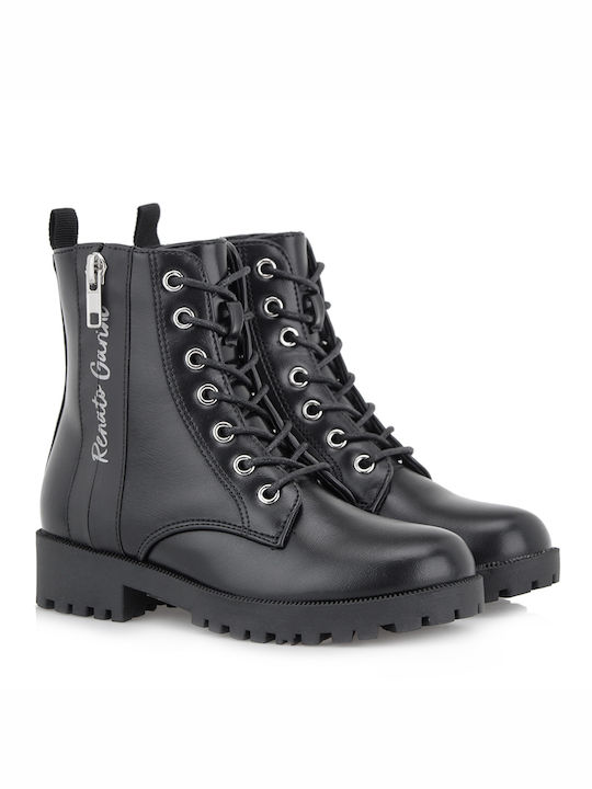 Renato Garini Kids Military Boots Black