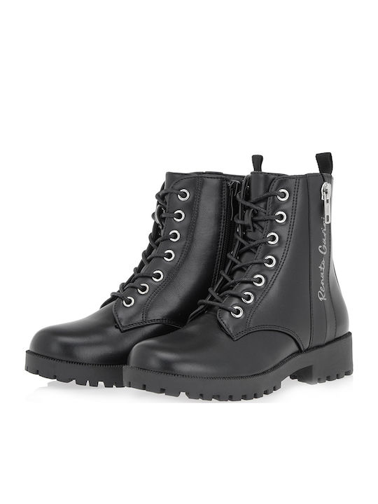 Kinderstiefel mit Schnürsenkeln Schwarz