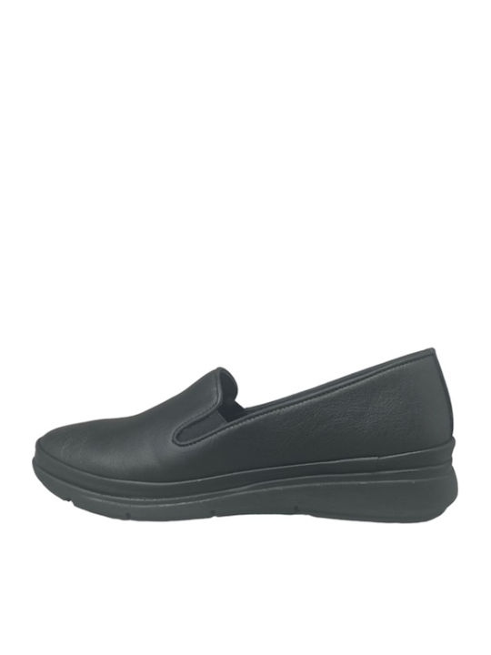 Leather Women's Moccasins in Black Color