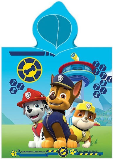 Carbotex Παιδικό Πόντσο Θαλάσσης Paw Patrol 100 x 50εκ.