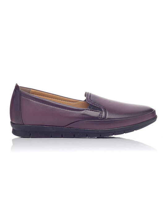 Sunshine Leder Anatomisch Damen Slip-Ons Burgundisch