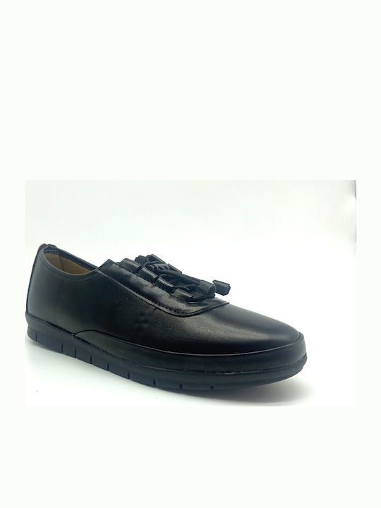 Anatomische Damen Slip-Ons Leder Schwarz