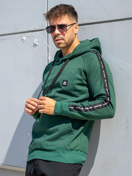 New Wave Men's Sweatshirt with Hood Green