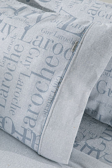 Guy Laroche Duvet Cover Set Flannel Queen with 2 Pillowcases 225x245 Flannel Brand Blue