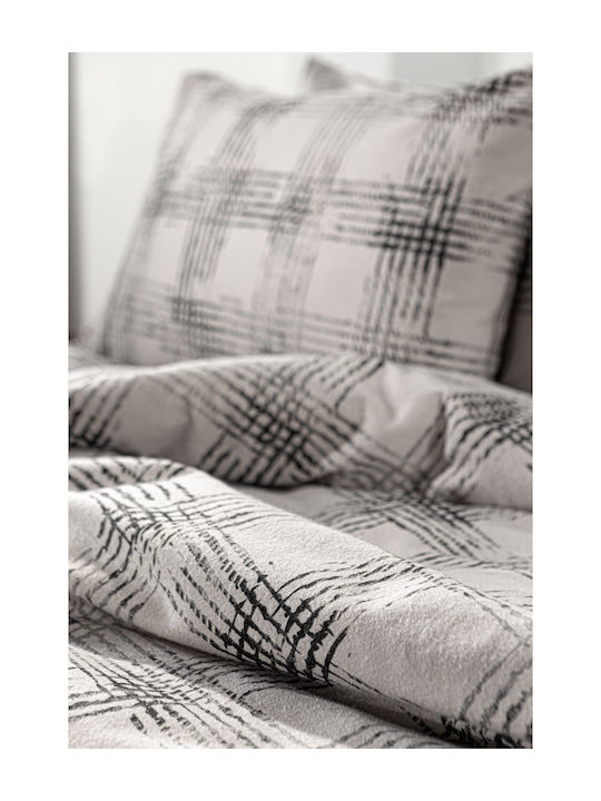 Guy Laroche Duvet Cover Set Flannel Queen with 2 Pillowcases 225x245 Flannel Mezzo Natural