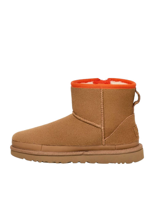 Ugg Classic Mini Zipper Tape Women's Ankle Boots Brown