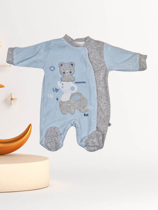 Nono Baby Bodysuit Set Velvet Light Blue