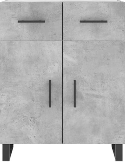 Büroaufbewahrungsschrank Holz Grau 69,5x34x180cm