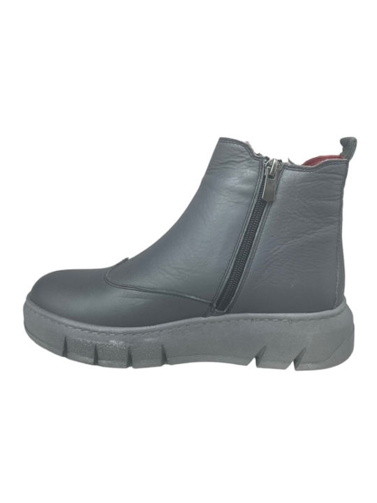 Smart Steps Leder Damen Knöchelstiefel Gray