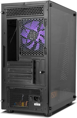 NOX Infinity Zeta Gaming Mini Tower Κουτί Υπολογιστή με Πλαϊνό Παράθυρο και RGB Φωτισμό Μαύρο