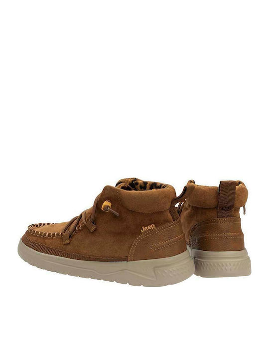 Leather Women's Ankle Boots Tabac Brown