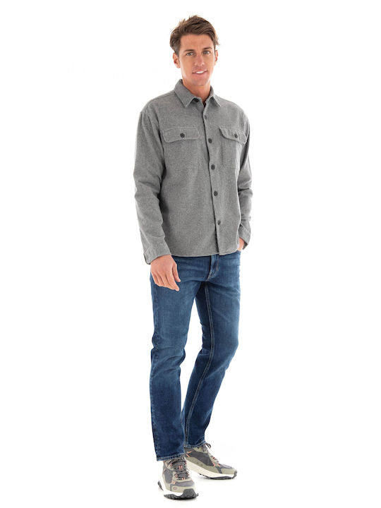 Selected Men's Shirt Overshirt Long Sleeve Gray