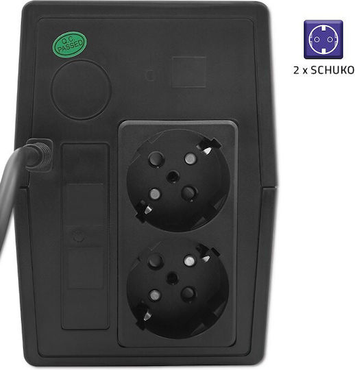 Qoltec FR UPS Line-Interactive 1000VA 600W με 2 Schuko Πρίζες