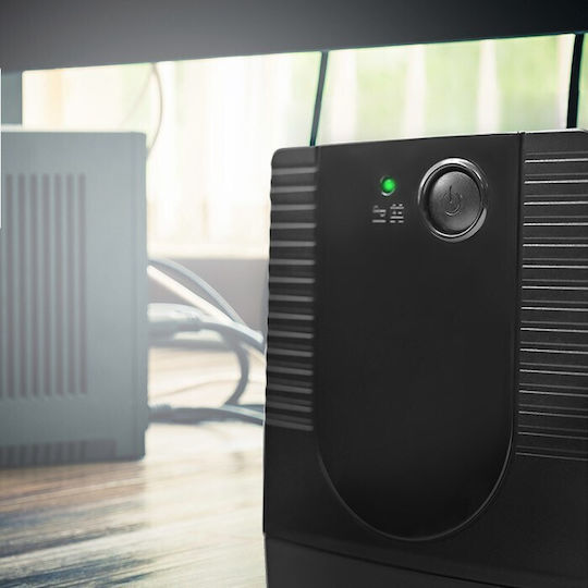 Qoltec FR UPS Line-Interactive 1000VA 600W με 2 Schuko Πρίζες