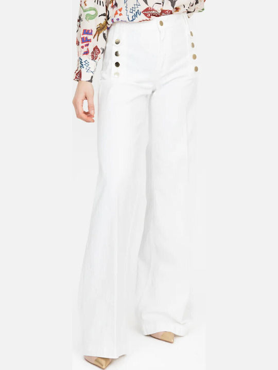 Hoch tailliert Damenjeans Weiß