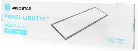 Aigostar Rectangular Recessed LED Panel 40W with Cool White Light 6500K 120x30cm