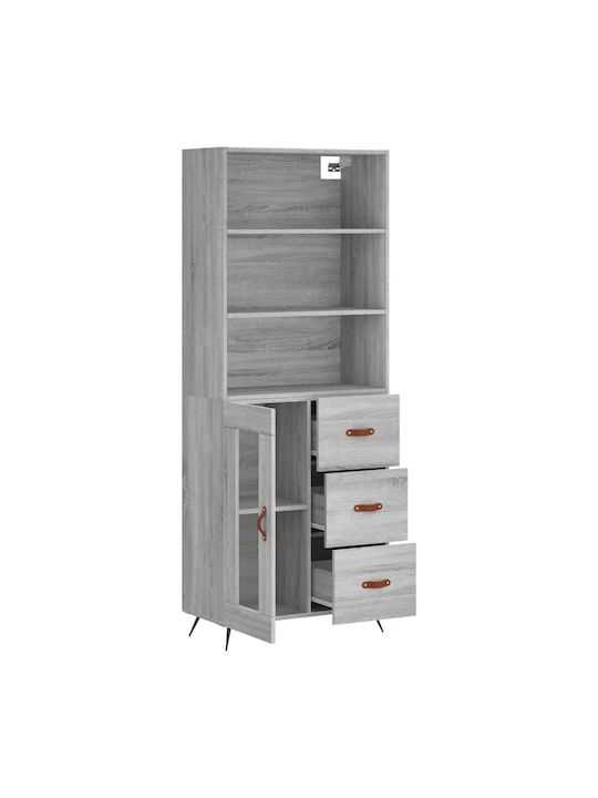 Βιβλιοθήκη Γκρι 69.5x34x180εκ.