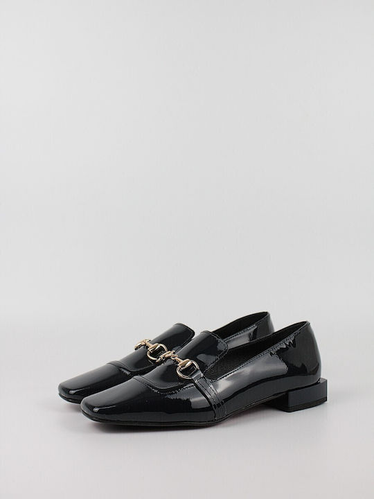 Leather Women's Moccasins in Black Color