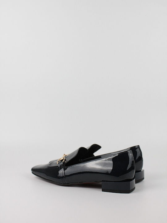 Leather Women's Moccasins in Black Color