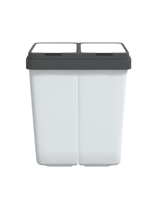 vidaXL Abfalleimer Recycling Kunststoff Weiß 25Es 1Stück