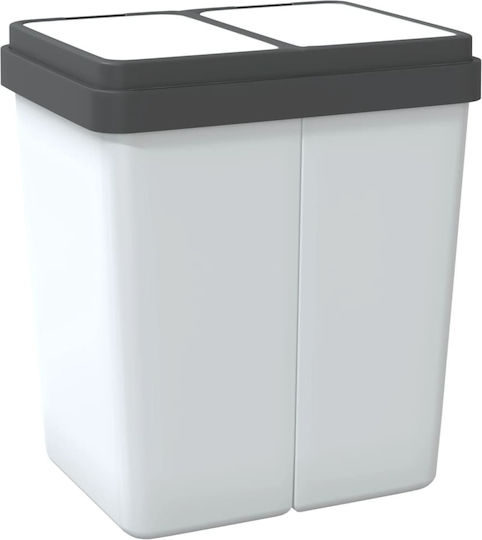 vidaXL Plastic White Recycling Waste Bin 25lt