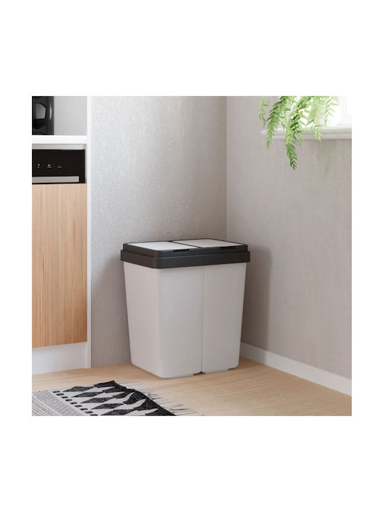 vidaXL Abfalleimer Recycling Kunststoff Weiß 25Es 1Stück