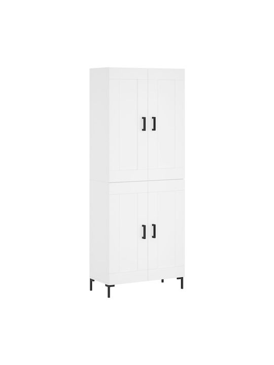 Ντουλάπα Γραφείου Ξύλινη Λευκό 69.5x34x180cm