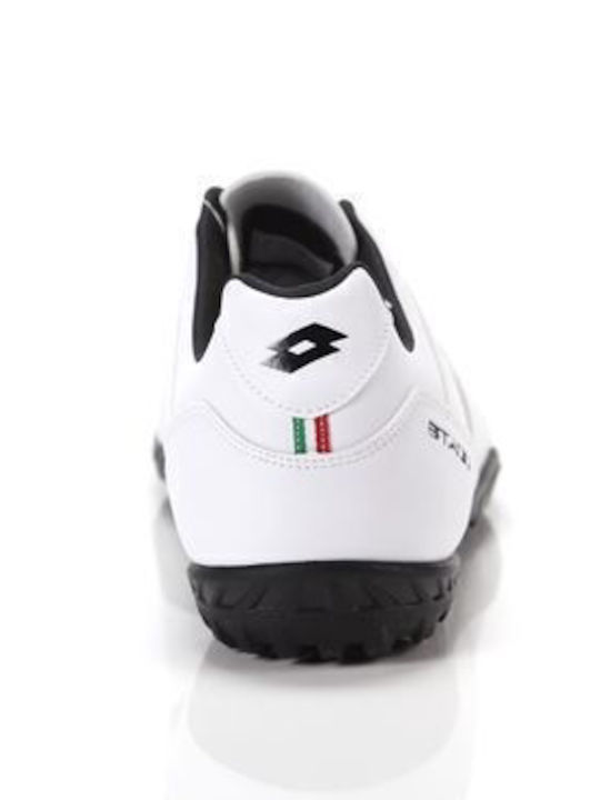 Lotto Stadio 705 Low Football Shoes TF with Molded Cleats White