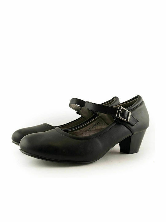 Pantofi cu toc cu Curea Negre