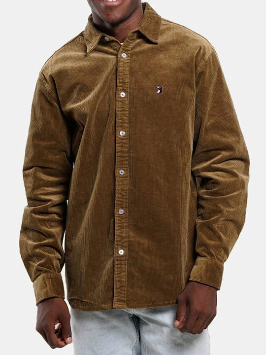 Emerson Men's Shirt Long Sleeve Cotton Beige