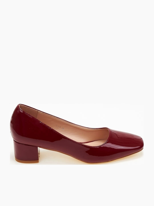 Pantofi cu toc Burgundy