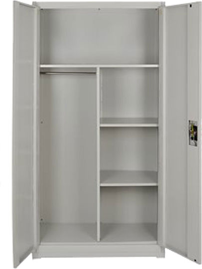 Двукрилен гардероб Метал Галванизирано с разделител и 3 рафтове 90x40x180бр