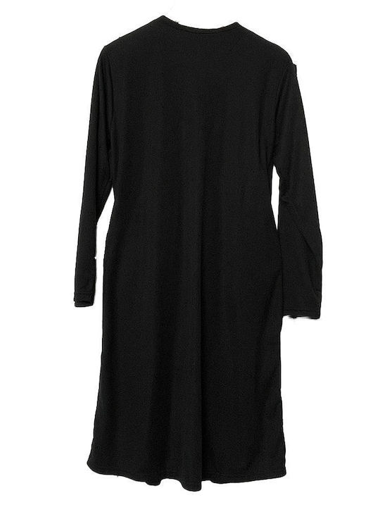 Cool Winter Cotton Women's Nightdress Black