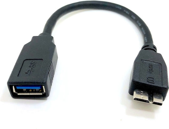 Powertech Конвертор USB-B мъжки към USB-A женски Черен 1бр CAB-U155