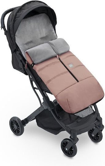 Interbaby Universal Ποδόσακος Καροτσιού Αδιάβροχος Ροζ με Βελούδινη Επένδυση 90x46εκ.